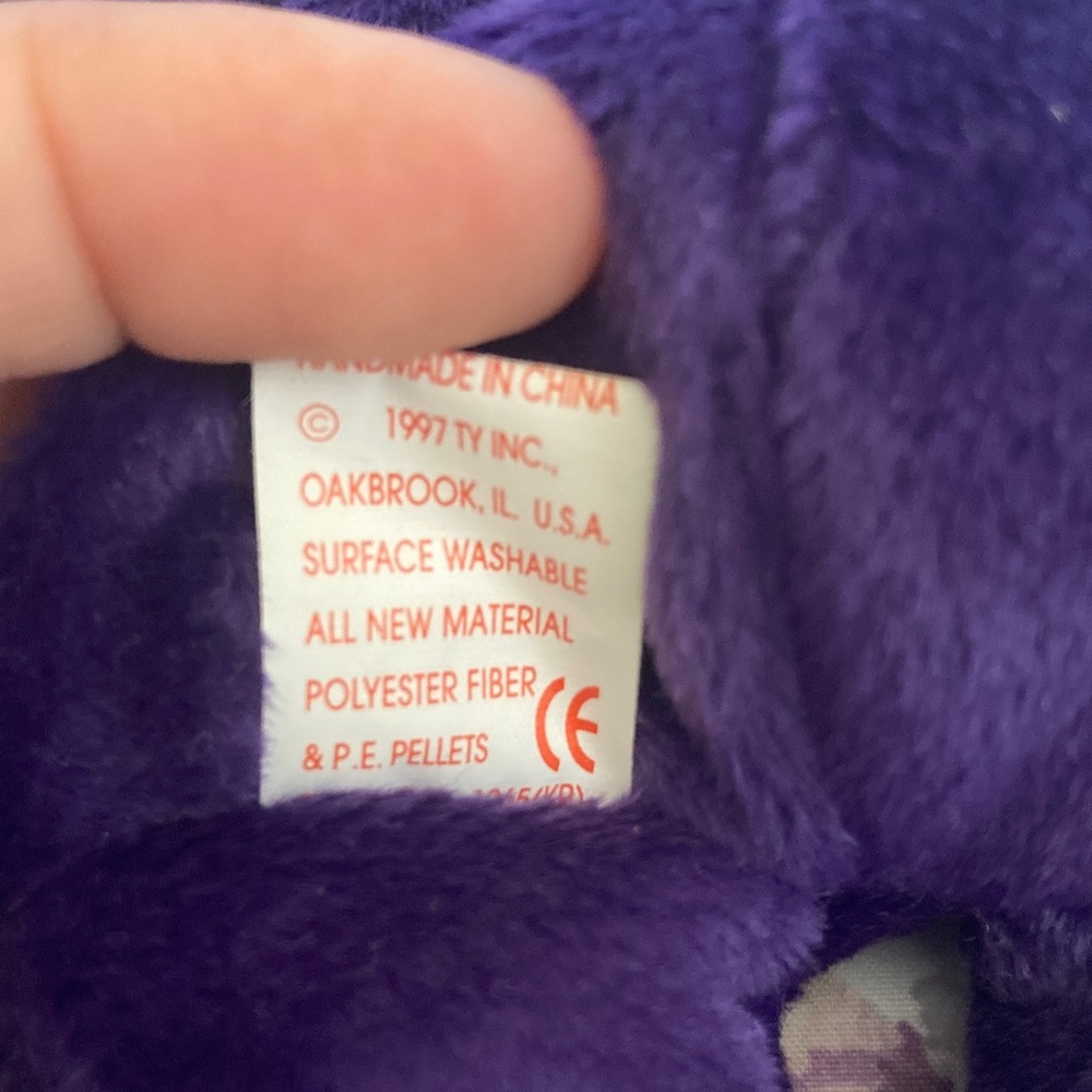 TY Beanie Baby Princess Diana the Purple Teddy Bear 1997 Retired  With Tags - Picture 3 of 5